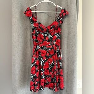 B Darlin Red Floral Mini Dress